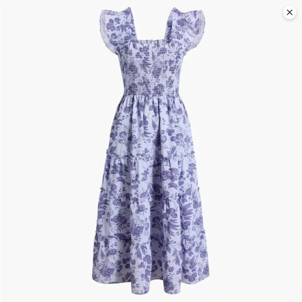 Hill House Ellie Nap Dress in Lilac Tonal Floral Crepe |  Sz S. |. NWT